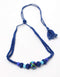 Blue Pottery Handmade One Bead Necklace With 1 Bead Earring & Ring
