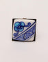Blue Pottery - Hand Made Ring With Tic Tac Pins & Cufflink