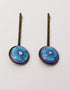Blue Pottery Handmade Earring With Ring & Hair pin