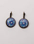 Blue Pottery Handmade Earring With Ring & Hair pin