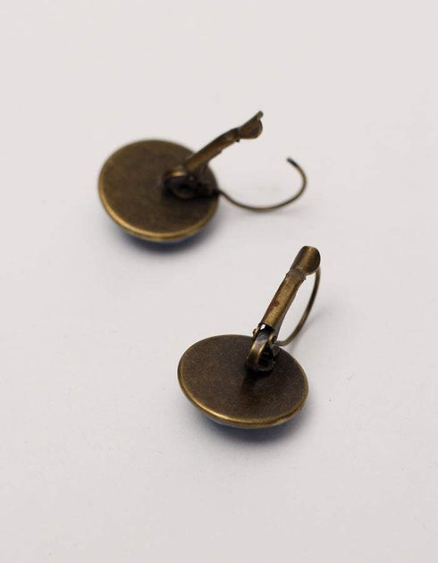 Blue Pottery Handmade Earring With Ring & Hair pin