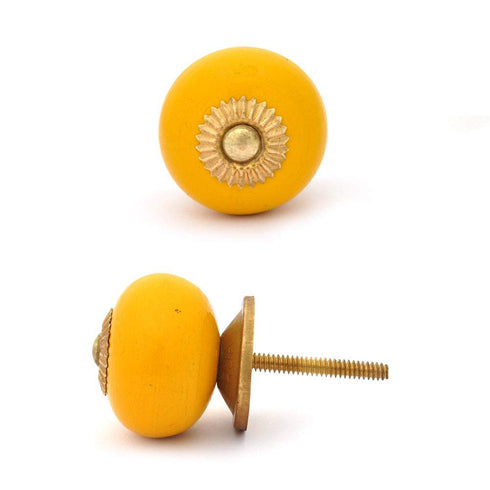 Yellow Wooden knob