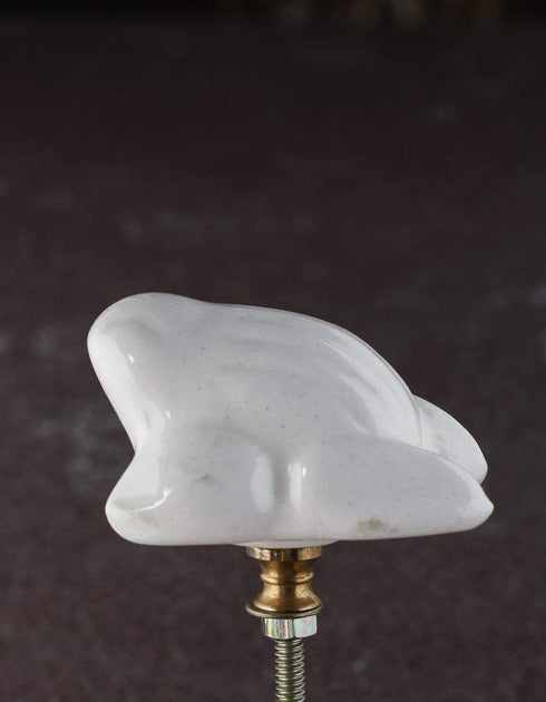 White Frog Ceramic Knob