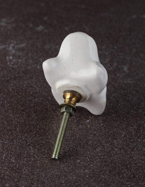 White Frog Ceramic Knob