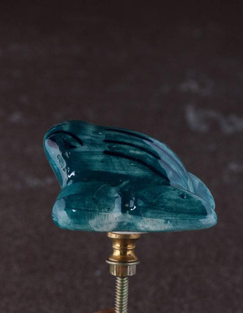 Lime green Frog Ceramic knob