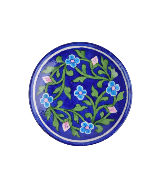 Blue Pottery Decorative Plate 5 Inch (Set of 4)