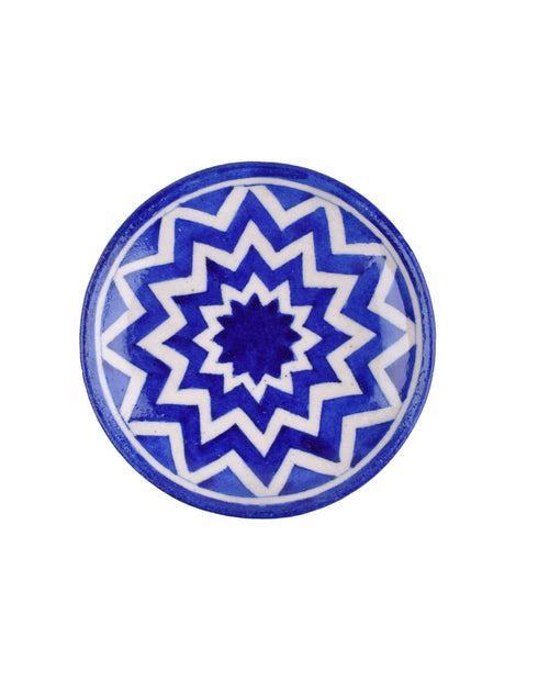 Blue Pottery Decorative Plate 5 Inch (Set of 4)