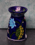 Jaipur Blue Pottery Handmade Aroma Oil Diffuser Small in Blue Base With Pink Lotus Floral Motifs