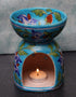 Jaipur Blue Pottery Aroma Oil Diffuser in Turquoise Base With Blue Floral Motifs Big