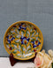 Blue Pottery 6 Plate Yellow Base With Floral Pattern