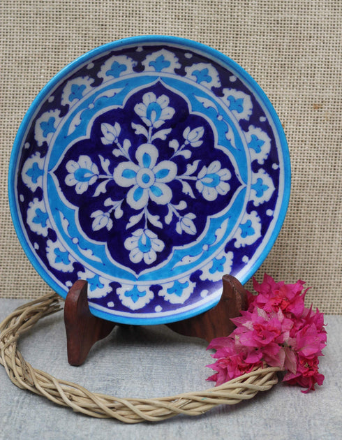 Turquoise design on Blue Base 8 Plate.