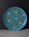 Turquoise Base Floral Design Wall Hanging Plate 12