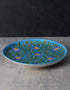 Turquoise Base Floral Design Wall Hanging Plate 12
