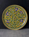 Handcrafted Yellow Base Blue Pottery Plate