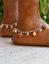 Anklets With Neerja Blue Pottery Beads in Yellow