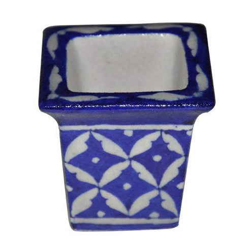 Square Flower Bud Vase Indigo Blue