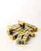 Blue Flower on Yelllow Base Color Rectangular Beads 25mm Set of 25pcs