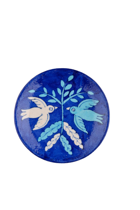 Blue Pottery Wall Hanging Plate Set of 3pcs.