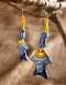 Fish Pendent Earrings (Turquoise Body, Assorted Colour Thread Work)