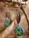 Round Pendant Earring (Turquoise)