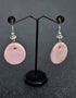 Oval Pendant Earrings ( Pink )