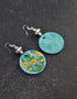 Round Pendant Earrings (Turquoise)
