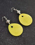 Oval Pendant Earrings ( Lime Green )