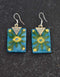 Flat Pendant Earrings (Turquoise)