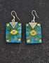 Flat Pendant Earrings (Turquoise)