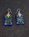 Flat Pendant Earrings (Blue)