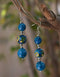 Blue Pottery 3 Beads Earrings (Turquoise)