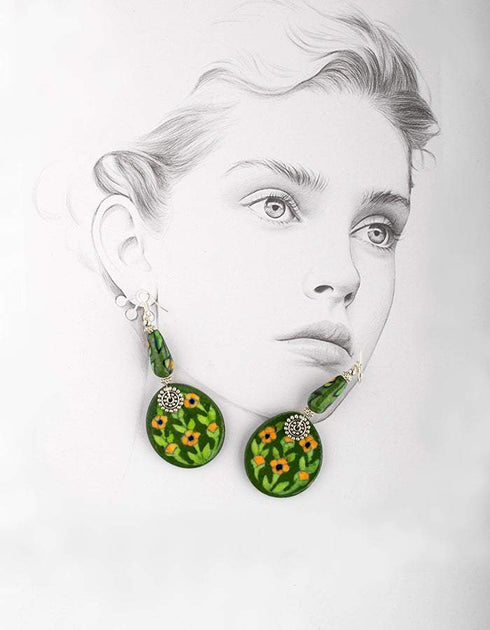 Oval Pendant Earrings