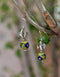 Metal Fish & Blue Pottery Earring (Yellow)