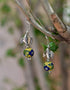 Metal Fish & Blue Pottery Earring (Yellow)