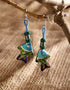 Fish Pendant Earring (Green Body, Assorted Colour Threadwork)