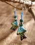Fish Pendant Earring (Green Body, Assorted Colour Threadwork)