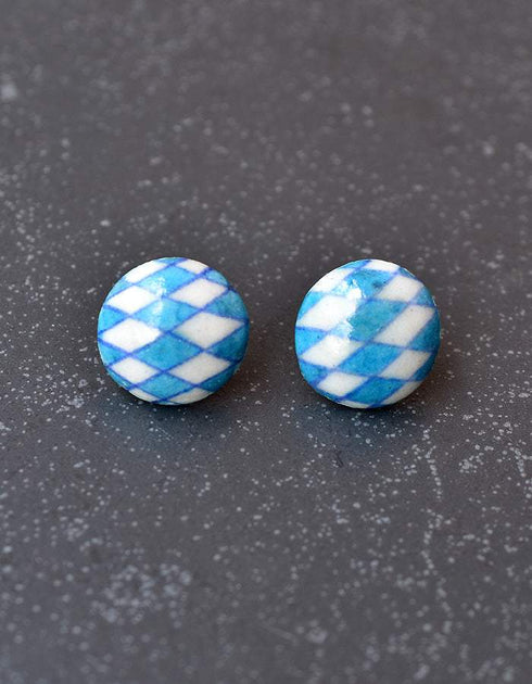 Blue Pottery studs
