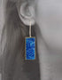 Rectangular Blue Pottery Earrings