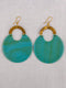 Sea Green Round Plastic Fashion Earrings