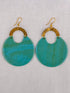 Sea Green Round Plastic Fashion Earrings