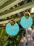 Sea Green Round Plastic Fashion Earrings