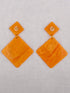 Orange Square Plastic Fashion Earrings
