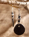 Oval Pendant Earring (Black)