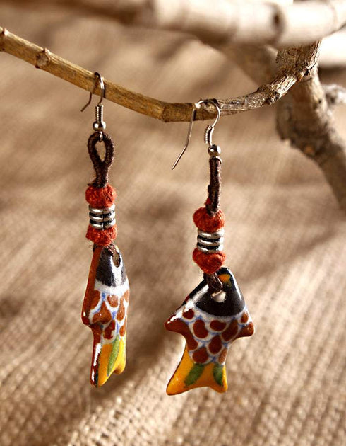 Fish Pendant Earring (Brown)