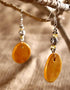 Oval Pendant Earring (Yellow)