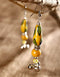 Drop Bead With Ghungroo Pendant Earring (Yellow)