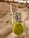 Oval Pendant earrings (Lime Green)