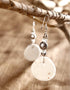 Oval Pendant earrings (White)