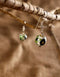 Single Blue Pottery Bead Earring (White)