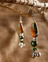 Drop Bead with Ghungroo Earrings (Brown)